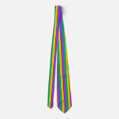 Mardi Gras Stripes Pattern Paars Green Yellow Stropdas (Achterkant)