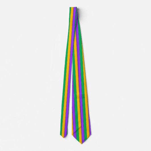 Mardi Gras Stripes Pattern Paars Green Yellow Stropdas (Achterkant)