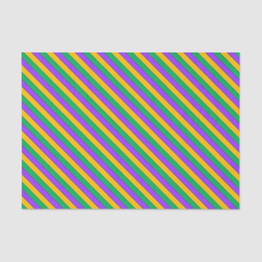 Mardi Gras Stripes Pattern Paars Green Yellow Tissuepapier (Voorkant)