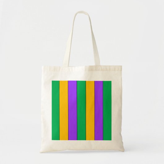 Mardi Gras Stripes Pattern Paars Green Yellow Tote Bag (Voorkant)