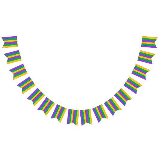Mardi Gras Stripes Pattern Paars Green Yellow Vlaggetjes (Alle)