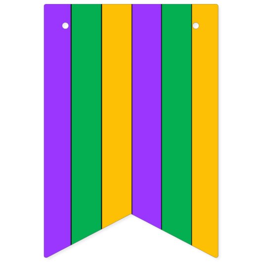 Mardi Gras Stripes Pattern Paars Green Yellow Vlaggetjes (Tweede vlag)