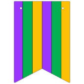 Mardi Gras Stripes Pattern Paars Green Yellow Vlaggetjes (Derde vlag)