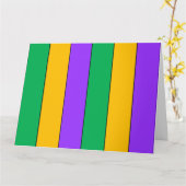 Mardi Gras Stripes Pattern Paarse Geel Kaart (Gele Bloem)