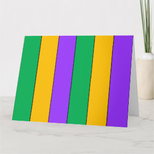 Mardi Gras Stripes Pattern Paarse Geel Kaart