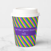 Mardi Gras Stripes Pattern Paarse Green Yellow Pap Papieren Bekers (Voorkant)