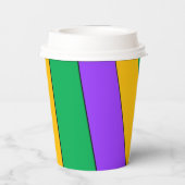 Mardi Gras Stripes Pattern Paarse Green Yellow Pap Papieren Bekers (Achterkant)