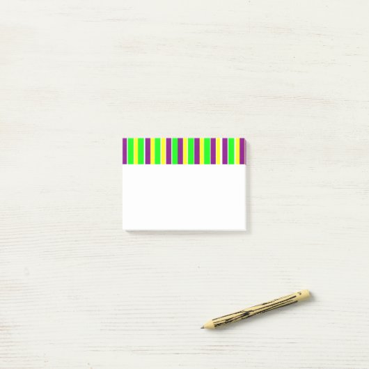 Mardi Gras Stripes Post-it® Notes (Op bureau)