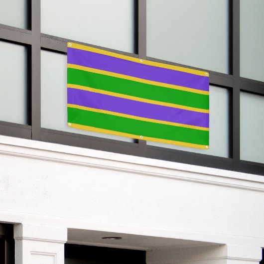 Mardi Gras Stripes Spandoek (Buitenkant Gebouw)