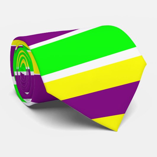 Mardi Gras Stripes Stropdas (Opgerold)
