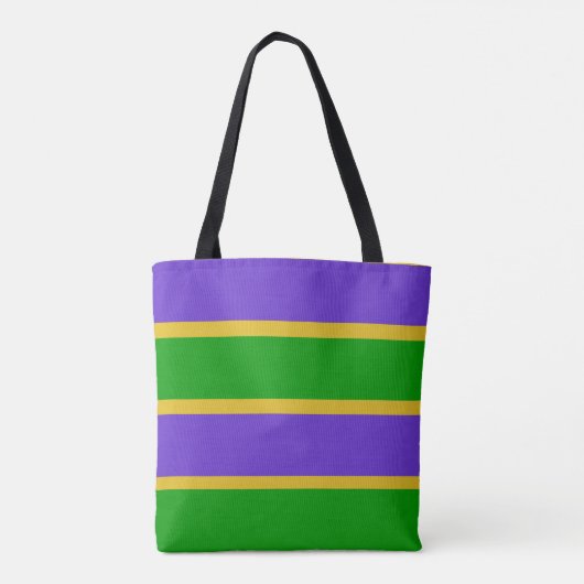 Mardi Gras Stripes Tote Bag (Achterkant)