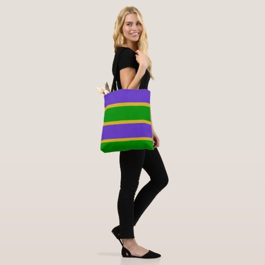 Mardi Gras Stripes Tote Bag (Op model)