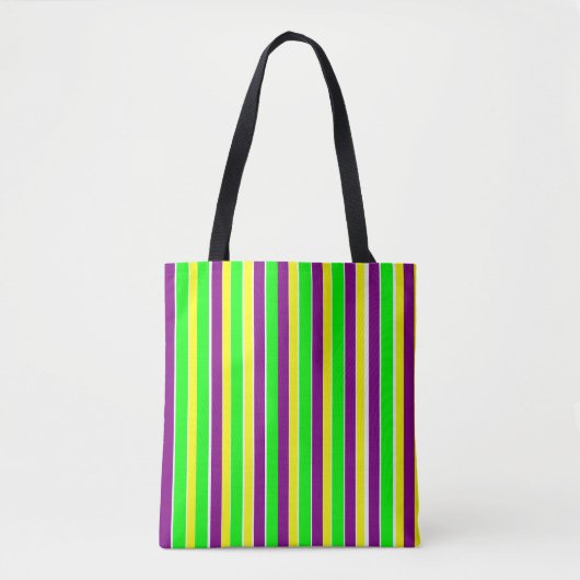 Mardi Gras Stripes Tote Bag (Voorkant)