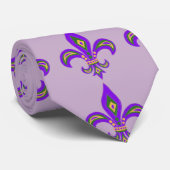 Mardi Gras Stropdas met Fleur de Lis (Opgerold)