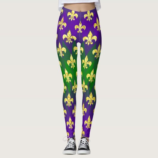 Mardi Gras Style Colorful Leggings (Voorkant)