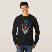 Mardi Gras Sugar Skull Cool Dark Fun T-shirt (Voorkant volledig)