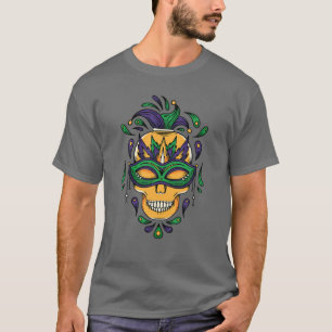 Mardi Gras Sugar Skull Masker Funny Mardi Gras Car T-shirt