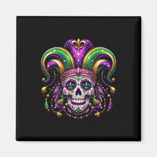 Mardi Gras Sugar Skull Outfit Kostuum Mannen Vrouw Magneet