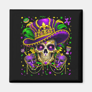 Mardi Gras Suiker Schedel Vrouwen Carnaval New Orl Magneet