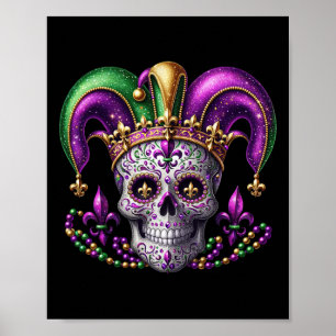 Mardi Gras Suiker Skull Outfit Kostuum Mannen Vrou Poster