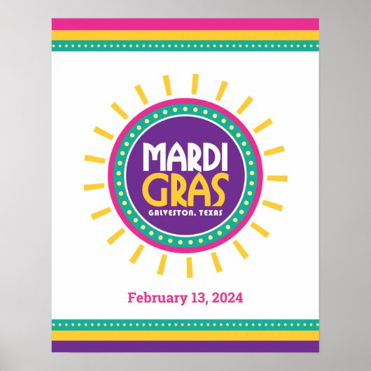 Mardi Gras Sun, Galveston, Texas Poster (Voorkant)