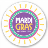 Mardi Gras Sun, Galveston, Texas Sticker (Voorkant)