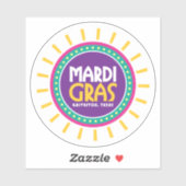 Mardi Gras Sun, Galveston, Texas Sticker (Vel)