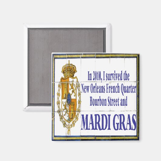 MArdi Gras Survivor Tile Mural Magneet (Voorkant / Achterkant)