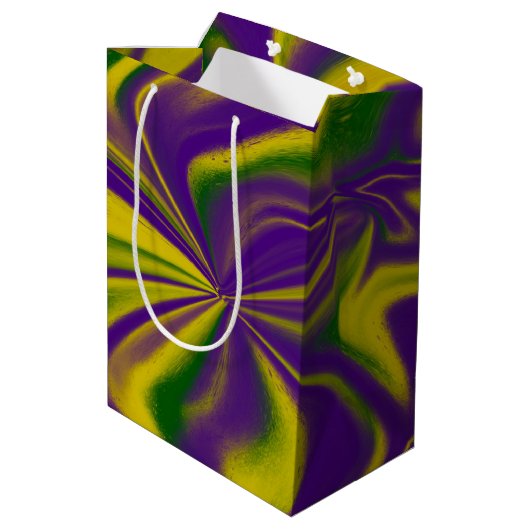 Mardi Gras Swirls Medium Cadeauzakje (Achterkant Gekanteld)