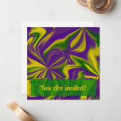 Mardi Gras Swirls Notitiekaartje (Voorkant / Achterkant in situ)