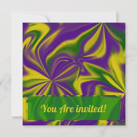 Mardi Gras Swirls Notitiekaartje (Voorkant)