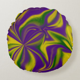 Mardi Gras Swirls Rond Kussen