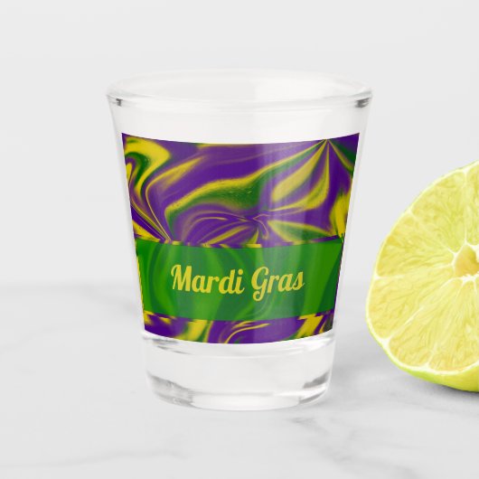Mardi Gras Swirls Shot Glas (Voorkant)