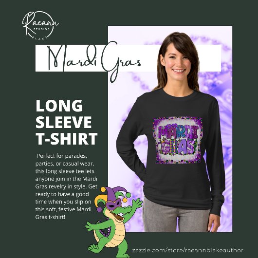 Mardi Gras T-shirt met lange mouwen