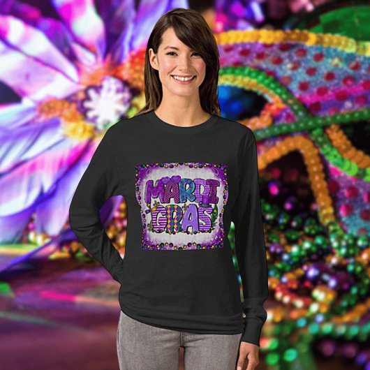 Mardi Gras T-shirt met lange mouwen