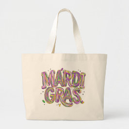 Mardi Gras-tas – Kleurrijke Carnavalsfeesttas Grote Tote Bag