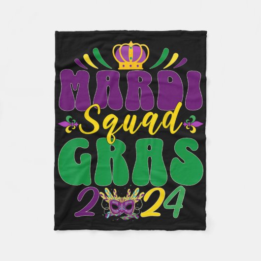 Mardi Gras-team groepsmatching viering Fleece Deken (Voorkant)