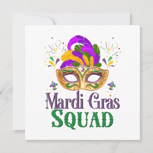 Mardi Gras-team Kaart (Voorkant)