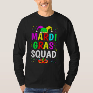 Mardi Gras-team mannen vrouwen grappig masker fest T-shirt