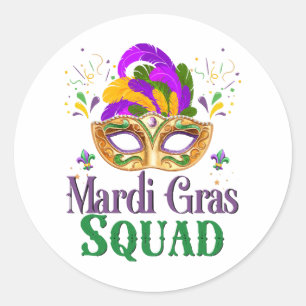 Mardi Gras-team Ronde Sticker