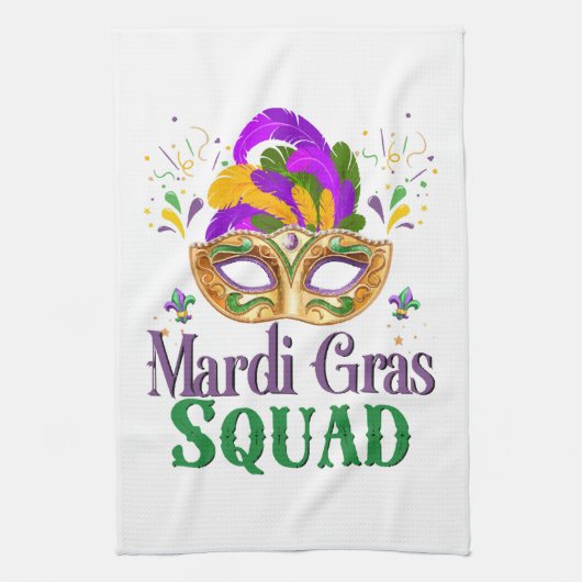 Mardi Gras-team Theedoek (Verticaal)