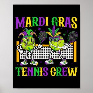 Mardi Gras Tennis Crew Lieve Gemaskerde Kralen Spe Poster