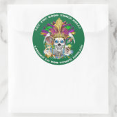 Mardi Gras The King of Time Uitzicht Notities Ronde Sticker (Tas)