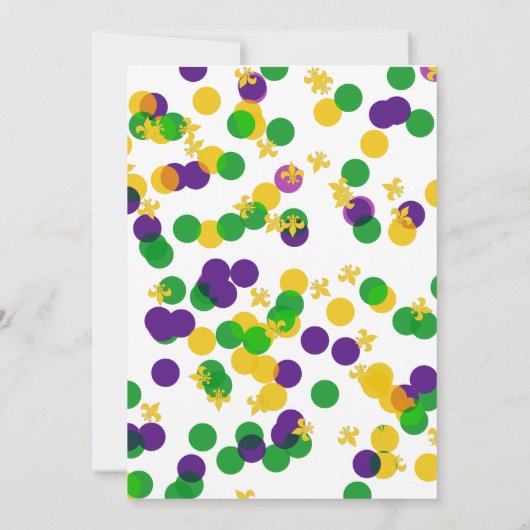 Mardi Gras thema verjaardag Kaart (Achterkant)