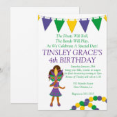 Mardi Gras Thema Verjaardag Uitnodiging (Voorkant / Achterkant)