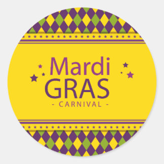 Mardi Gras Theme Ronde Sticker