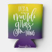 Mardi Gras Thing | Text Design Ombre Background  Blikjeskoeler (Voorkant)