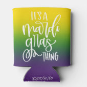 Mardi Gras Thing | Text Design Ombre Background  Blikjeskoeler (Achterkant)