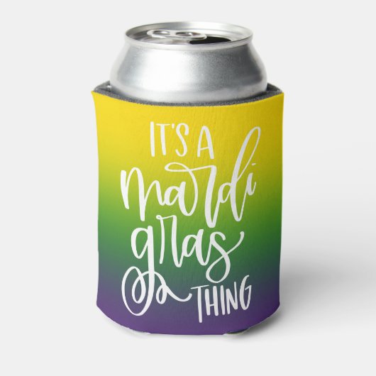 Mardi Gras Thing | Text Design Ombre Background  Blikjeskoeler (Blikje Achterkant)