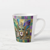 Mardi Gras Third Eye Gouden Keramisch Veer Masker Latte Mok (Rechts)